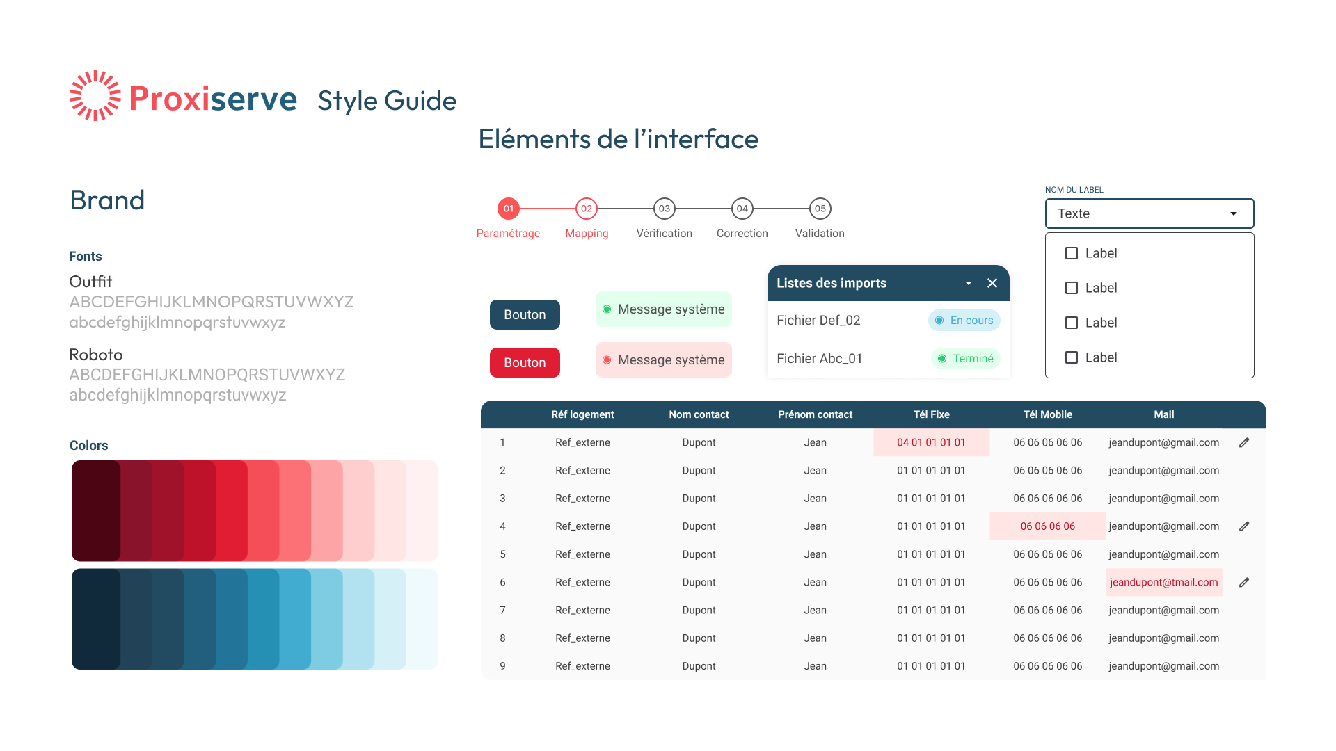 Style guide Proxiserve — UI Kit