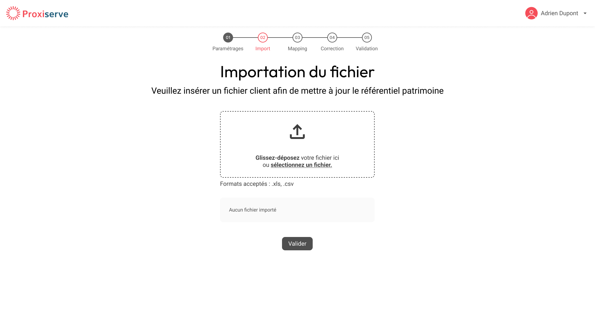 Étape 2 — Import du fichier